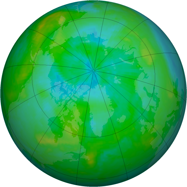 Arctic ozone map for 22 August 1984